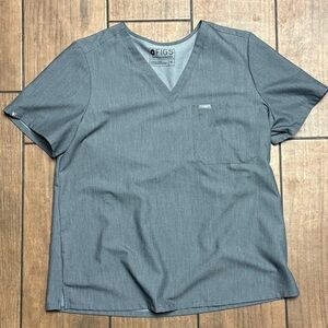 FIGS Catarina One-Pocket Scrub Top Women’s XL Metallic